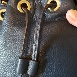 Mini Leather drawstring bucket bag